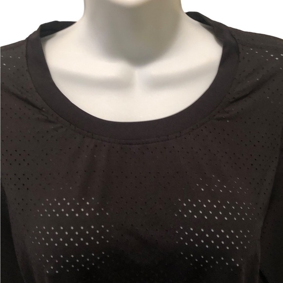 Zyia Black Chill Long Sleeve Tee Sz. XL Breathable Yoga Work Out Top Athletic - Picture 3 of 7